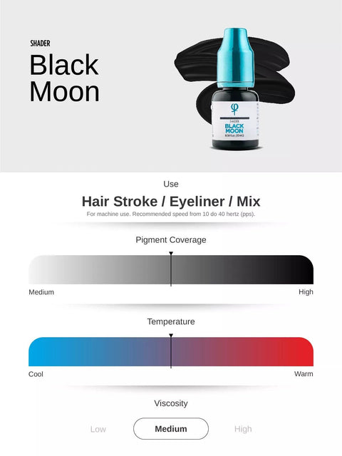 Black Moon PMU Mix Shader Pigment 10ml - Premium PhiSeller