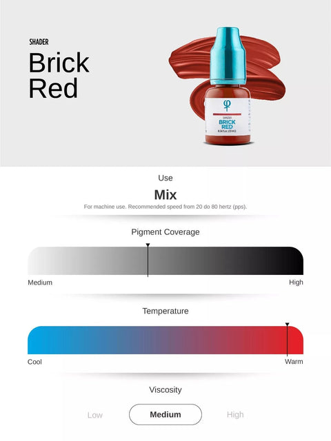 Brick Red PMU Mix Shader Pigment 10ml - Premium PhiSeller