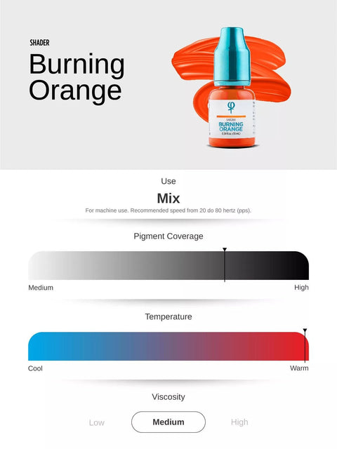 Burning Orange PMU Mix Shader Pigment 10ml - Premium PhiSeller